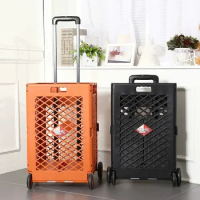 Foldable Shopping Cart Supermarket Grocery Shopping Large Capacity Trolley Trolley Portable Storage Bag Car Storage Box