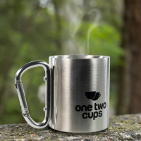Cangkir Kopi Stainless Steel Carabiner Camping Cup 220ml