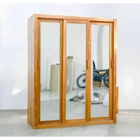 Lemari Pakain Sliding Full Cermin/Lemari Sliding Jati Minimalis Finishing