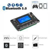 DC 5V 12V LCD Bluetooth 5.0 MP3 Decoder Board Audio DAC USB Player WMA APE Lossless Decoding With Lyrics Display Recording TF FM