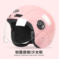 Electric Women Motoctcle Helmet Moped Helmets With Visors Pink Summer For Vespa Bicycle Men Bike Motorcycle Open Face Safety Cap