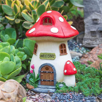 園藝擺件 花園庭院裝飾景觀蘑菇屋太陽能戶外小夜燈樹脂工藝品擺件節日禮物 三木優選