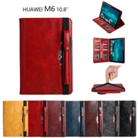 Case For Huawei Mediapad M6 10.8" 2019 SCM-AL09/W09 Cover with pencil holder Smart leather Card slot Stand soft tablets case