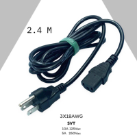 [พร้อมส่ง] สายไฟคอมพิวเตอร์, สายไฟ AC 2.4 เมตร, สายไฟ AC 3x18awg, สายไฟคอมพิวเตอร์, สายไฟ UPS, 3 รู 
