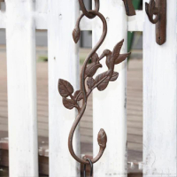 Cast Iron Decorative Plant Hook for hanging flower pots, basket planters, bird feeders, wind chimes, lanterns, and bird houses