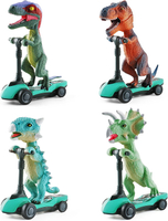 DINOBROS Dinosaur Scooter Toys Pull Back CarsFinger Kick Scooters Boy Toy Age 3 4 5 6 Dino Gift Sets