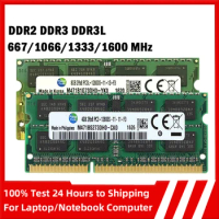 Laptop RAM 2GB 4GB 8GB DDR2 DDR3 DDR3L 667 800 1066 1333 1600MHz 8500S 10600S 12800S Notebook memory SODIMM