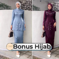 ( FREE HIJAB ) ONESET FAYRA BAJU KURUNG MELAYU KEKINIAN DRESS PESTA SETELAN WANITA BAJU KONDANGAN, B