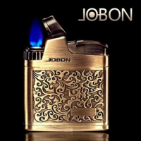 JOBON Original Embossed Butane Gas Lighter Jet Metal Windproof Flashlight Cigarette Lighter Retro Smoking Accessories Men's Gift