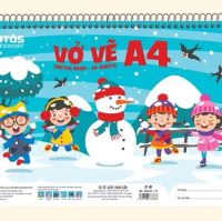Combo 2/5/10 quyển vở tập vẽ A4 gáy cuộn lò xo 20 trang ĐL 100gsm
