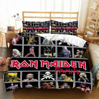 Iron--Maiden Pattern Quilt Cover Pillowcase Bedding Two or Three Piece Set Multi Size Comforter Set Duvet Cover Bedding Sets
