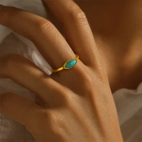 100% 925 Sterling Silver Oval Natural Turquoise Ring Proposal Wedding Announcement Women's Ring Fine Jewelry For Everyday Wear