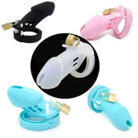 CB6000 CB6000S Soft Silicone Male Chastity Cage Cock Cage Chastity Devices Sex Toys with 5 Cock Ring Penis Sleeve for Men G136/7