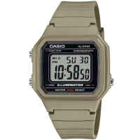 【CASIO 卡西歐】卡西歐野戰電子錶-棕色(W-217H-5A 台灣公司貨全配盒裝)