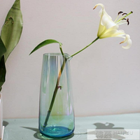 手工水晶玻璃北歐簡約ins風花瓶透明玻璃插花鮮花干花擺件 全館免運