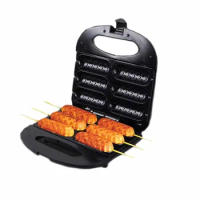 750W Electric Hot Dog Waffle Maker Non-stick Coating Crispy Corn French Muffin Sausage Baking Machine Barbecue for Breakfast