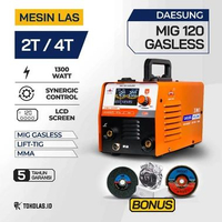 Mesin Las Daesung MIG 120 GASLESS Trafo Las Stainless Besi 3 in 1 Multifungsi TIG MMA MIG Tanpa Gas