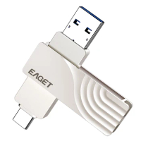 EAGET USB Flash Drive 128GB USB3.0/Type-C 2 in 1 Rotating Metal Waterproof Memory Stick OTG Dual Flash Drive