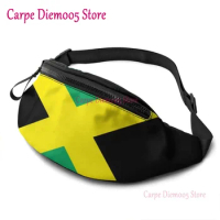 Jamaica Flag Waist Bag with Headphone Hole Belt Bag Adjustable Sling Pocket Fashion Hip Bum Bag for Women Men Kids