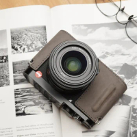 Roadfisher Vintage Retro Genuine Real Leather Cowhide Camera Bag Pouch Protect Case Cover Base Grip Handle For Leica Q2 Q Typ116