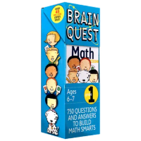 Brain Quest 1st Grade Math, Children's books aged 5 6 7 8 Q&amp;A learning Trivia Cards English, 9780761141358