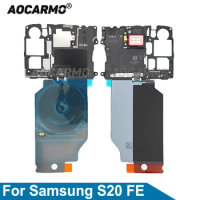 Aocarmo For Samsung Galaxy S20 FE s20fe Wireless Charging Induction Coil NFC And Motherboard Cover With Earpiece Module Repair