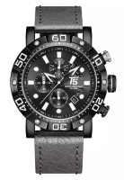 T5 T5 - Jam Tangan Pria - Black - Grey Leather Strap - H3855G-C