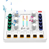 Mini Audio Mixer Portable Mixer Audio Interface With Noise Reduction Live Sound Mixer Small Sound Card Mixer Digital Sound