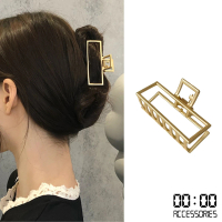 【00:00】韓國設計啞光金屬縷空線條盤髮馬尾抓夾(2款任選)