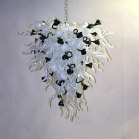 Villa Hanging Ceiling Lights LED Handmade Glass Chandeliers Lighting 40 or 48 Inches