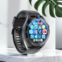 Ajeger New 4G LTE Smart Watch Men 4GB+128GB GPS Wifi Android 9 Smartwatch Phone 1000 mAh 5MP Camera Heartrate Sports Video Call