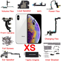 Inner Accessory For iPhone XS Front Camera Charging Power Volume Flex Cable With Taptic Engine Ear Loud Speaker Screws WiFi