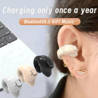 Bone Conduction Handsfree Earbuds TWS HIFI Stereo Single Ear Clip Earphones Bluetooth-Compatible 5.3 Mini Wireless Headphones