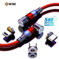 ชำระเงินสด OWIRE 3 in 1 สายชาร์จ สายชาร์จแม่เหล็ก Magnetic Charging Cable Micro/Type-C/iP fast charg
