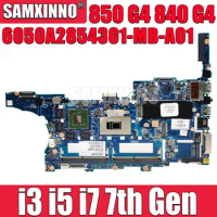 For HP EliteBook 850 G4 840 G4 Laptop Motherboard 6050A2854301 Mainboard With I3 I5 I7 7th Gen CPU 216-0868010 GPU
