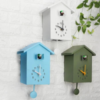 Cuckoo Clock Wall Clock Modern Bird Cuckoo Quartz Clock Gift for Home Durable with Cuckoo Sound Cute Shape Design 87HA