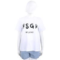 MSGM 油漆塗鴉字母白色短袖TEE T恤(女款)