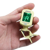 Aroma Colorful At-01A Guitar Tuner Rotatable Clip-On Tuner for Acoustic Guitar Metronome Musical Ukulele Tuner Lcd Display