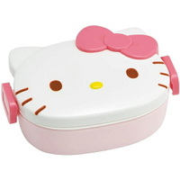 小禮堂 Hello Kitty 造型微波便當盒 臉型便當盒 雙扣便當盒 微波保鮮盒 360ml (白)