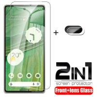 2in1 Tempered Glass Case For Google Pixel 7 6.3Inches Screen Protector For Google Pixel 7 Pixel7 5G Camera Lens Protective Film