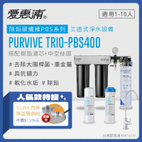 【EVERPURE 愛惠浦】PURVIVE Trio-PBS400生飲級三道式廚下型淨水器(前置樹脂軟水+中空絲膜超濾)