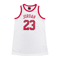 Nike 球衣 Jordan Heritage Dress 女款 白 紅 喬丹 23 oversize 連衣裙 DO5030-100