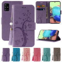 Wallet Embossed Lucky Bark Cover Case For Samsung Galaxy A01 Core A10 A11 A20 A20E A21 A21S A30 A30S A31 A41 A50 A51 A70 A71 A81