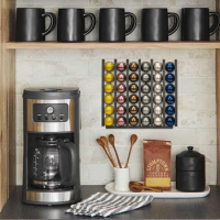 10pcs Saving Space Coffee Pod Storage Strips Kit Dual-Use Heavy Duty Organiser Rack For Under Cabinets