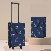 Foldable Vegetable Market Shopping Bag For Groceries Cart With Wheel Trolley Bag On Wheels Bolsa Compra Supermarket Reusable Bag