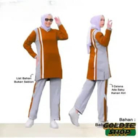 Goldie Shop Setelan Training Muslim Sheza Jumbo L-3XL / Pakaian Olahraga Wanita Muslim Big Size / Ba