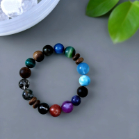 Gelang Tangan, untuk Wanita dan Lelaki, Kyanite Alamiah, Kuarza Hantu Empat Musim, Lepidolite, Aquam
