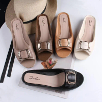 JS Fashion Lady Slip On Jelly Shoe Slides Slipper Kasut Perempuan Selipar Bertumit