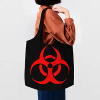 Printing Umbrella Corporations Biohazard Logo Shopping Tote Bag Reusable Canvas Shopper Shoulder Photographer Handbag