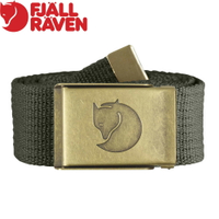 【 Fjallraven 小狐狸 Canvas Brass Belt 4cm帆布皮帶《高山灰》】F77297/織布皮帶/帆布腰帶